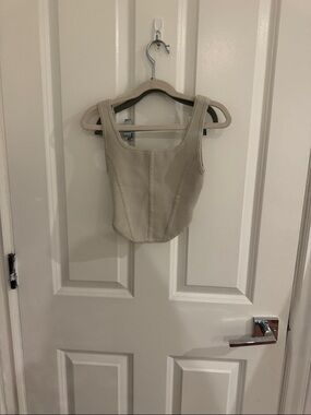 ARITZIA Square Neck Corset Tank Top - Cream